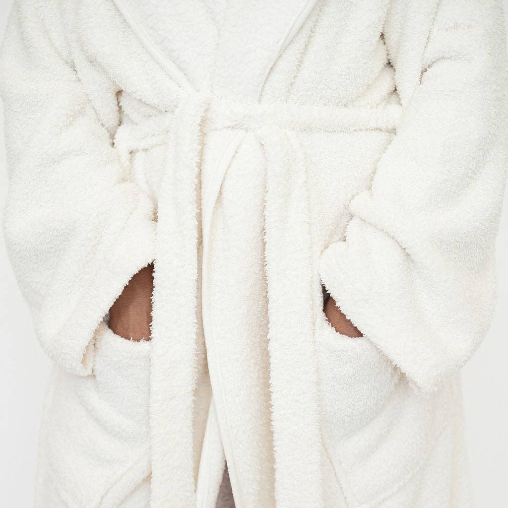 MellowSoft™ Hooded Robe: Creme / M