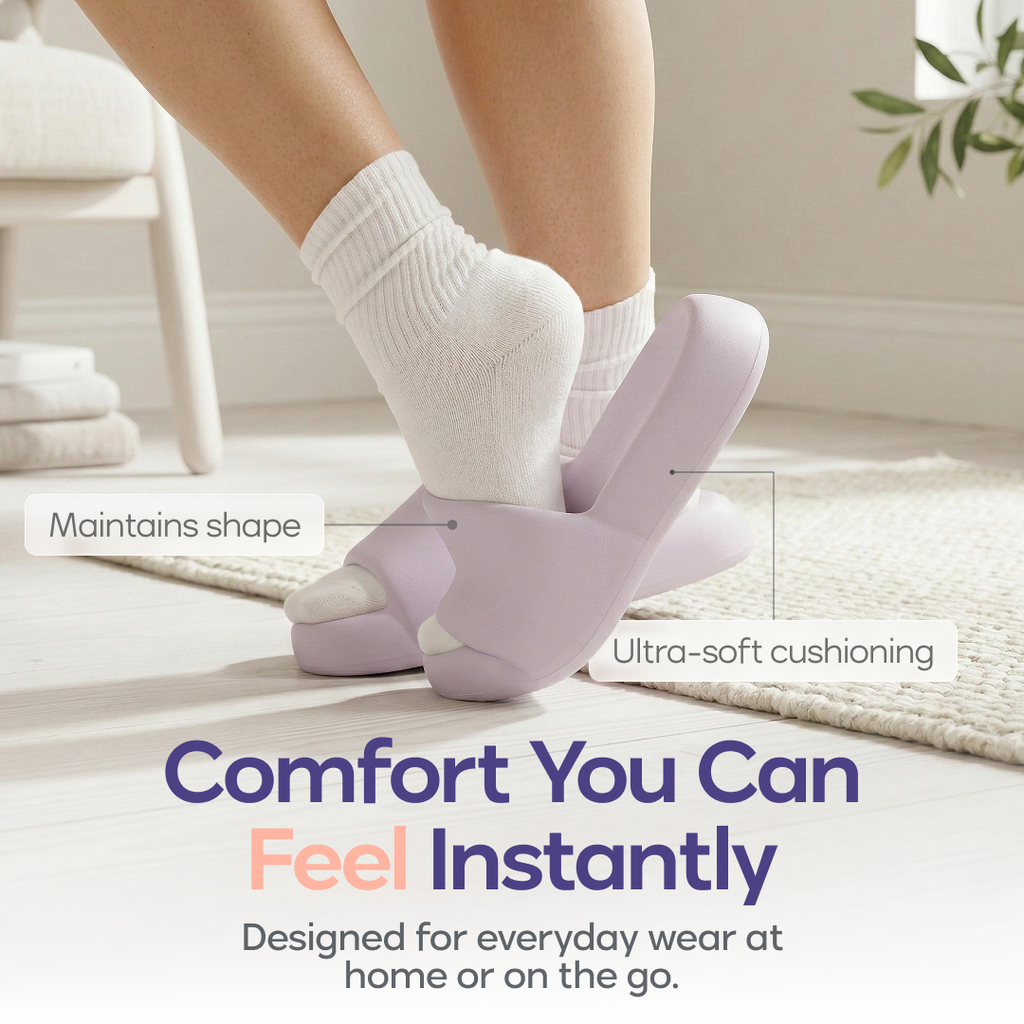 MellowSoft™ Cloud Slides: Gray / L (W8–9 / M7–8)