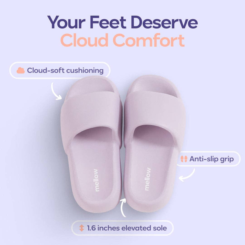 MellowSoft™ Cloud Slides: Gray / L (W8–9 / M7–8)