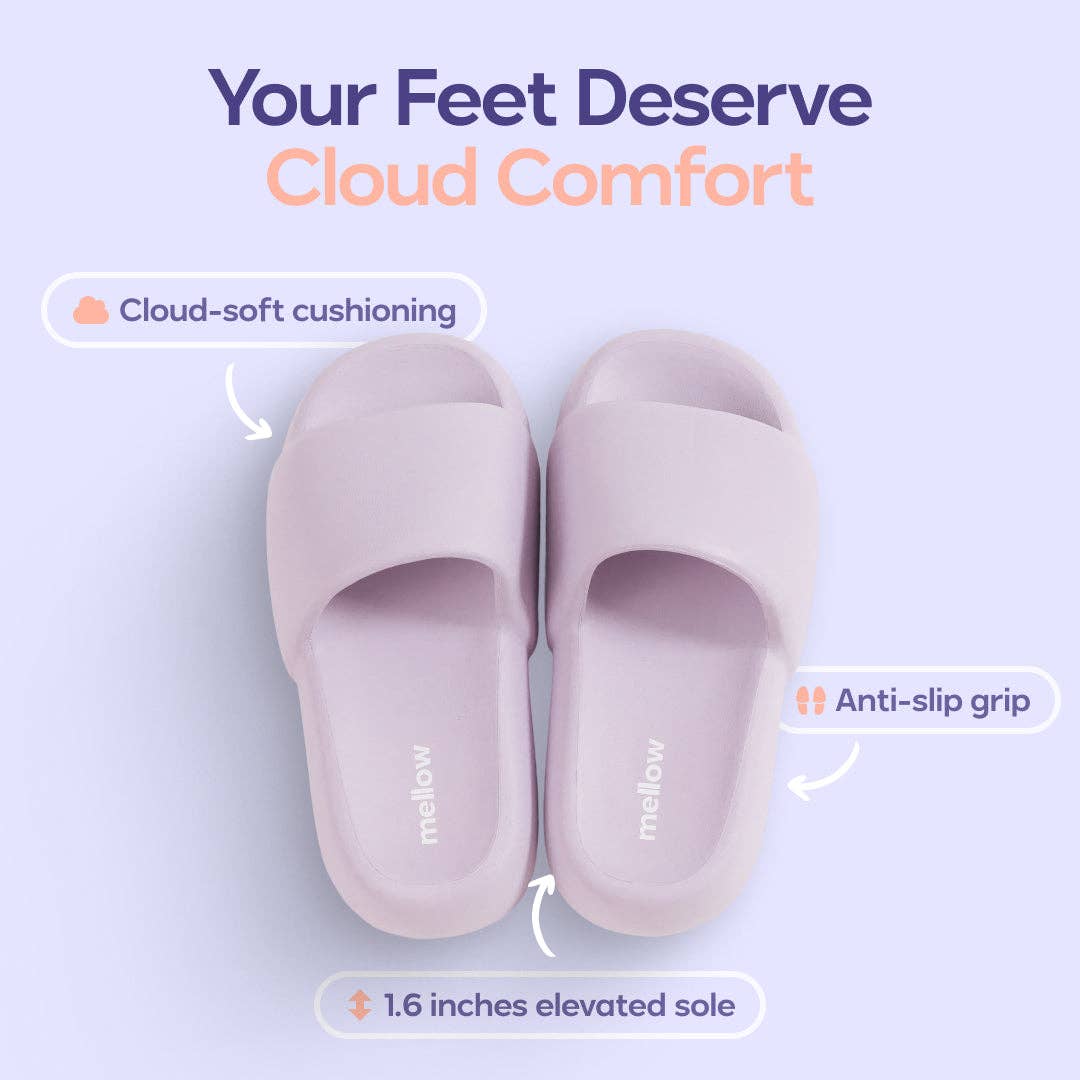 MellowSoft™ Cloud Slides: Gray / L (W8–9 / M7–8)